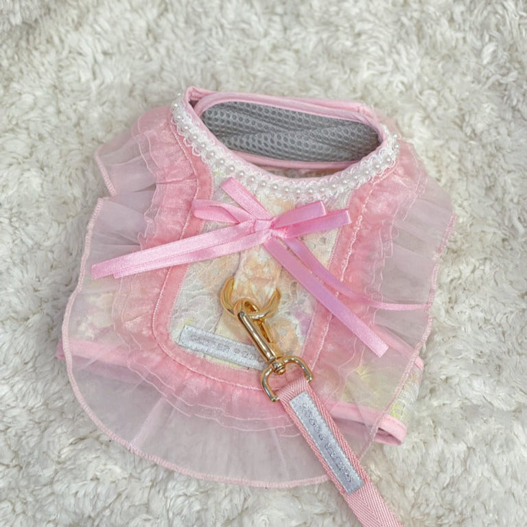Pastel Pink Lace Tweed Harness