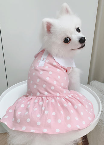 Dotty Cotton Pink Dress